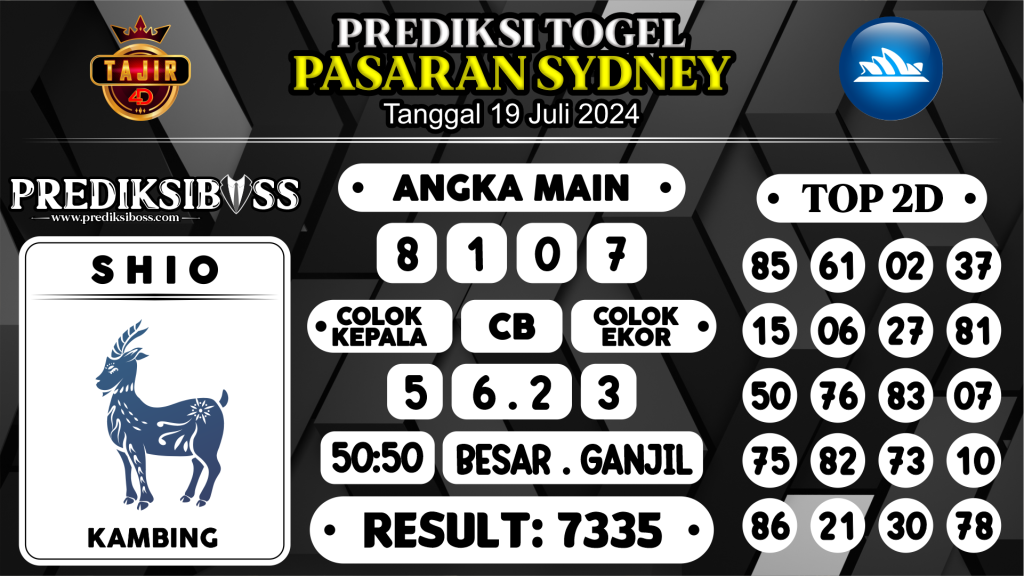 https://prediksibossone.com/prediksi-boss-togel-sidney-jumat-19-juli-2024/