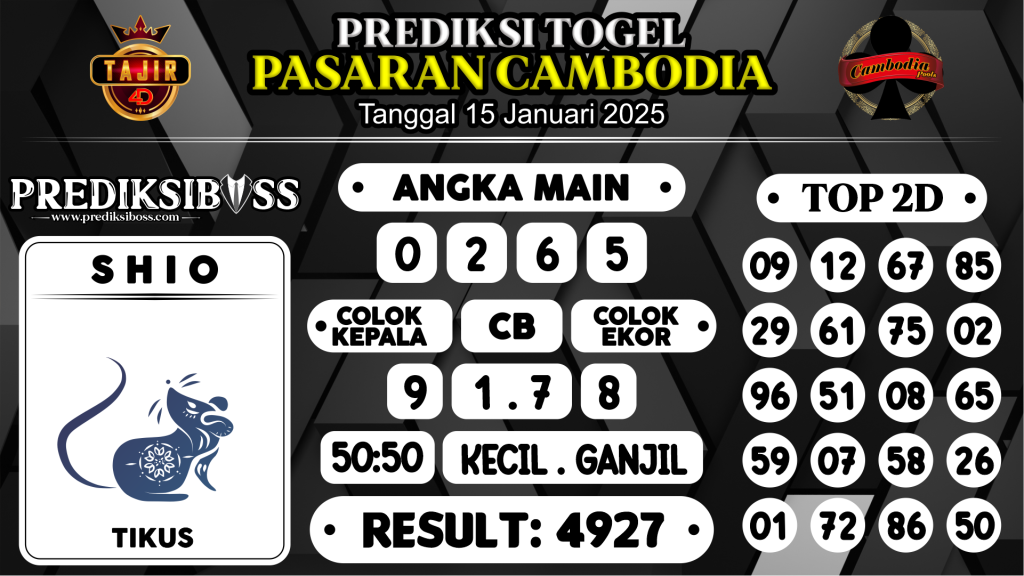 https://prediksibossone.com/prediksi-boss-togel-cambodia-rabu-15-januari-2025/